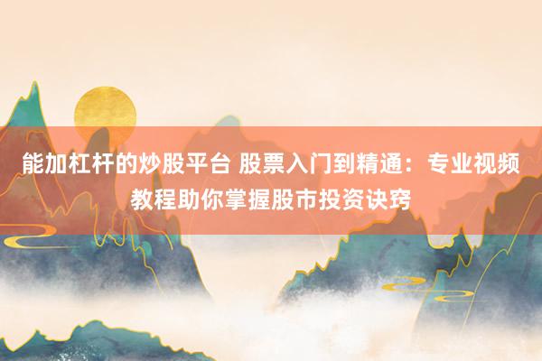 能加杠杆的炒股平台 股票入门到精通：专业视频教程助你掌握股市投资诀窍