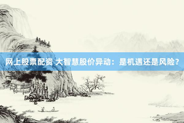 网上股票配资 大智慧股价异动：是机遇还是风险？