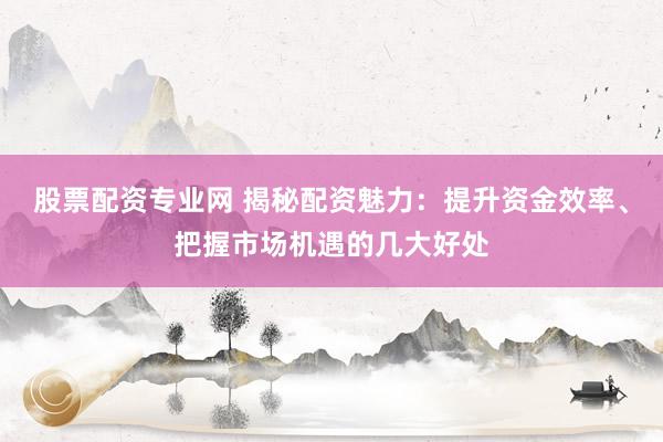 股票配资专业网 揭秘配资魅力：提升资金效率、把握市场机遇的几大好处