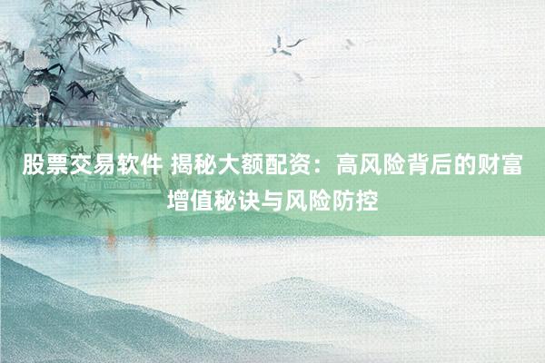 股票交易软件 揭秘大额配资：高风险背后的财富增值秘诀与风险防控