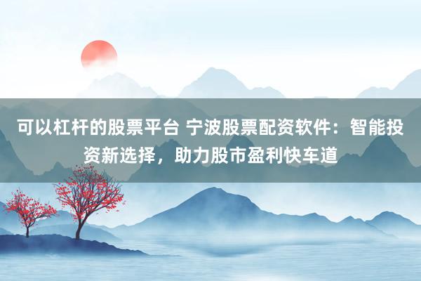 可以杠杆的股票平台 宁波股票配资软件：智能投资新选择，助力股市盈利快车道
