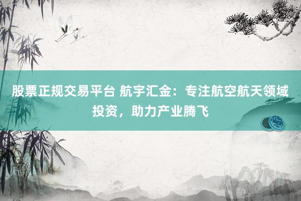 股票正规交易平台 航宇汇金：专注航空航天领域投资，助力产业腾飞