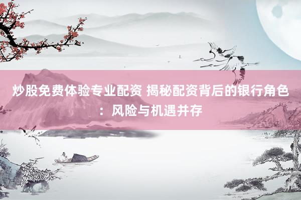 炒股免费体验专业配资 揭秘配资背后的银行角色：风险与机遇并存