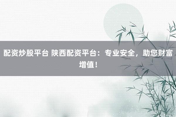 配资炒股平台 陕西配资平台:专业安全,助您财富增值!
