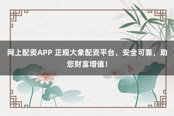 网上配资APP 正规大象配资平台,安全可靠,助您财富增值!