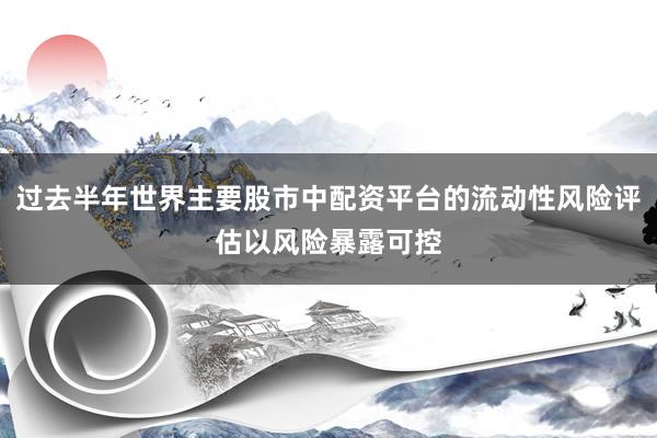 过去半年世界主要股市中配资平台的流动性风险评估以风险暴露可控