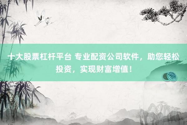 十大股票杠杆平台 专业配资公司软件，助您轻松投资，实现财富增值！
