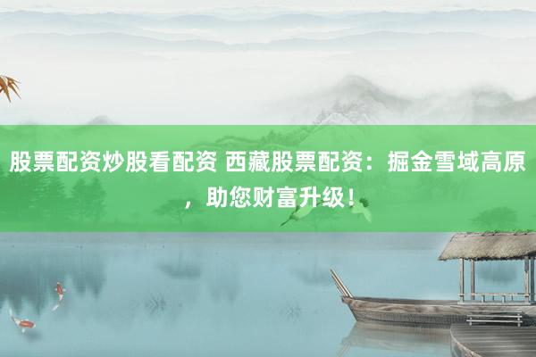股票配资炒股看配资 西藏股票配资：掘金雪域高原，助您财富升级！