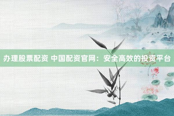 办理股票配资 中国配资官网：安全高效的投资平台