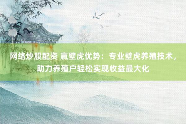 网络炒股配资 赢壁虎优势：专业壁虎养殖技术，助力养殖户轻松实现收益最大化