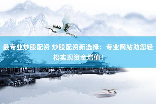 最专业炒股配资 炒股配资新选择：专业网站助您轻松实现资金增值！